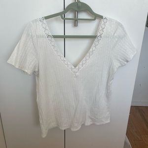 Sezane Anael ribbed lace top